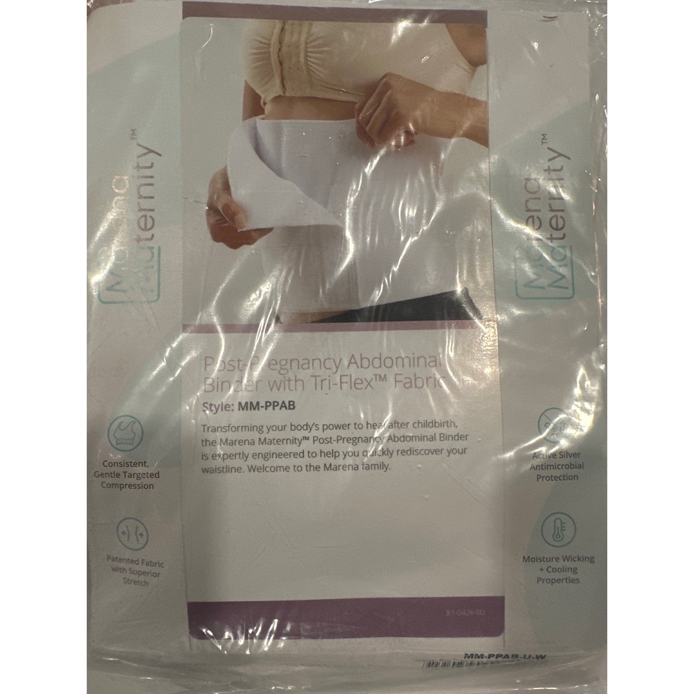 Marena Maternity Post-Pregnancy Abdominal Binder White Tri-Flex MM-PPAB-U-W